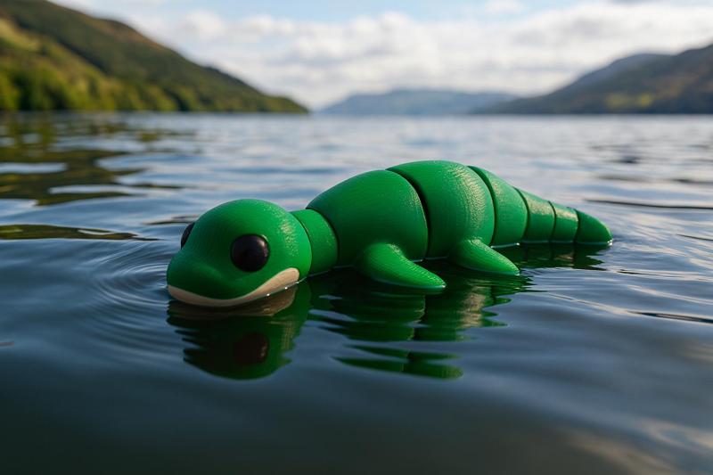 Loch Ness Monster - Articulated 3D Model (Single Color)