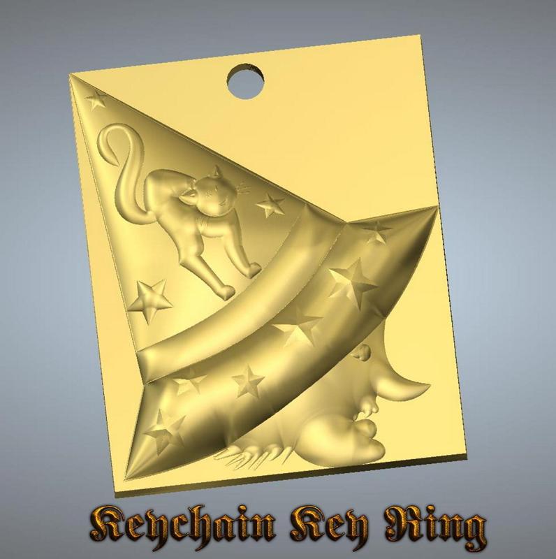 keychain Witch keyring trinket neck pendant key-keeper wk04 3d-print and cnc