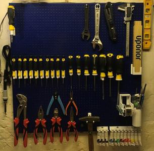 Skadis hooks for Biltema pegboard