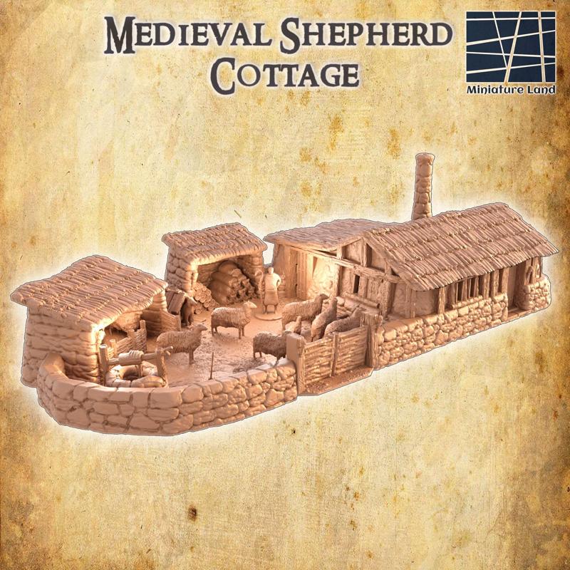 Medieval Shepherd Cottage - Tabletop Terrain - 28 MM