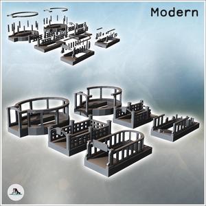 Set of underground metro entrance with intact and destroyed versions for urban scene (24) - Modern WW2 WW1 World War Diaroma Wargaming RPG Mini Hobby