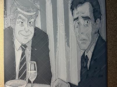 Trump and Romney Meeting Anime Meme Hueforge
