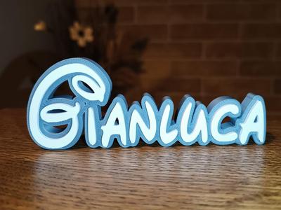 Disney Name Sign Gianluca Kid Room Wall Decor Tag 