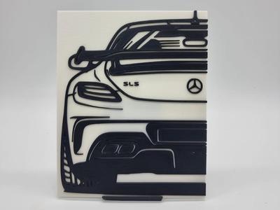 2D Wall Art Mercedes Benz SLS AMG