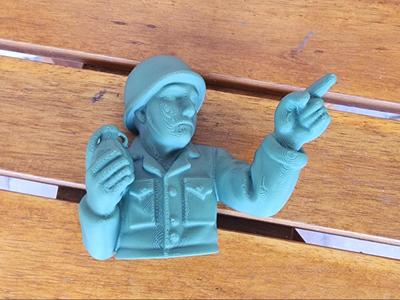 Green Army Toy Soldier Grenade Fridge Magnet.