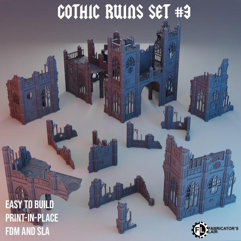 Gothic Ruins Set #3 - Print-in-place