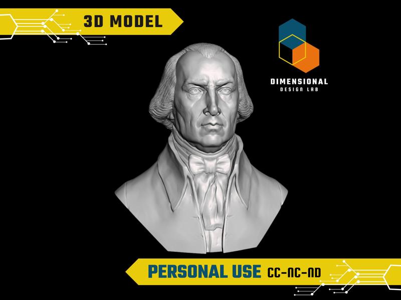James Madison - High-Quality STL File for 3D Printing (PERSONAL USE)