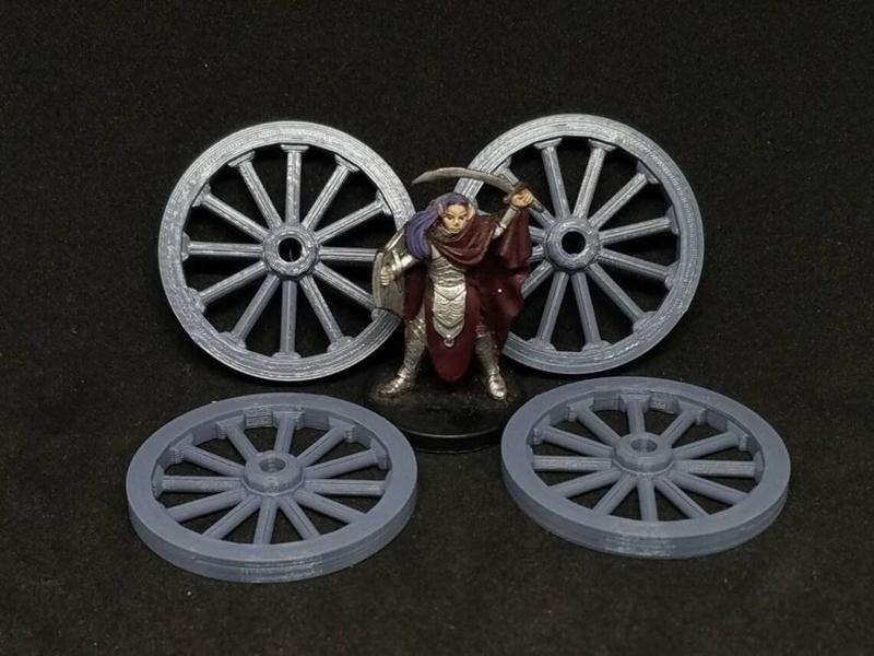 28mm Scale Wagon Wheels 40mm Tall