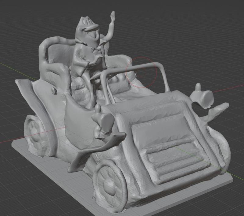 Toad driving a car