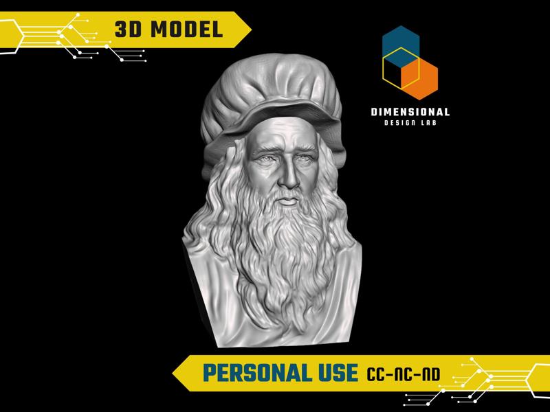 Leonardo Da Vinci - High-Quality STL File for 3D Printing (PERSONAL USE)