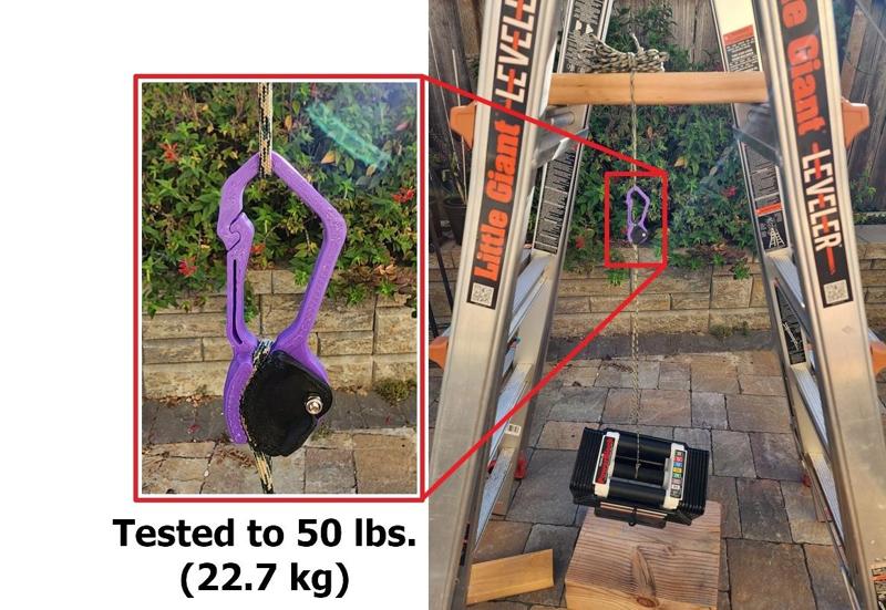 #0089 Rugged D Carabiner with Cam Action Cord Tensioner [4mm paracord]