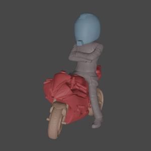 biker posing on motorcycle