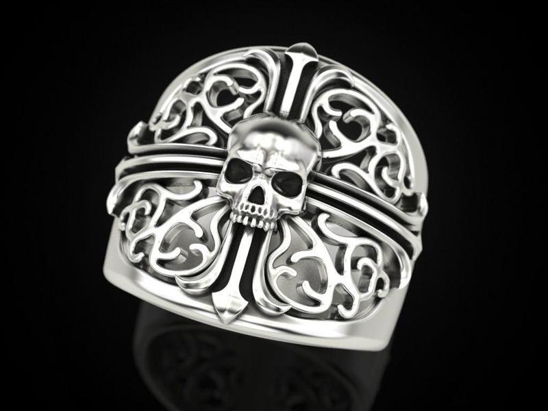 Ring skull cross patterns