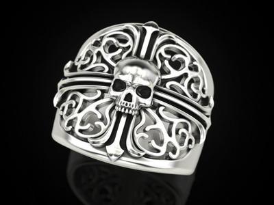 Ring skull cross patterns