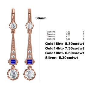 Blue Sapphire Long Earring