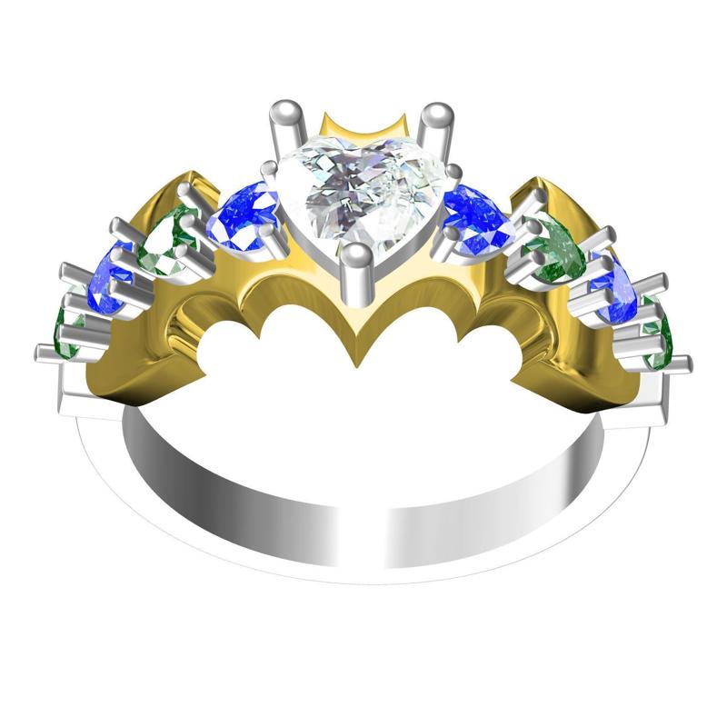 Colourful Hearts Womens Ring