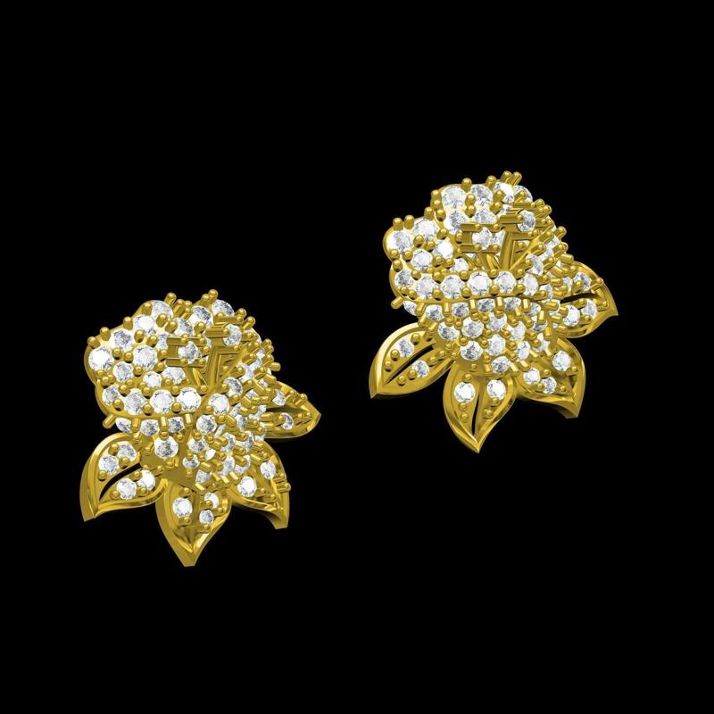 Diamond Rose Hip Hop Earring