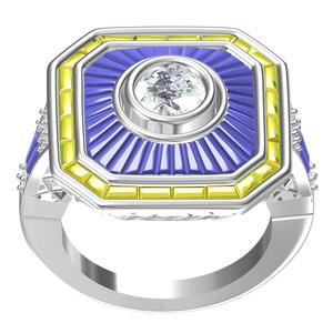 Octagonal Style Sapphire Stone Ring