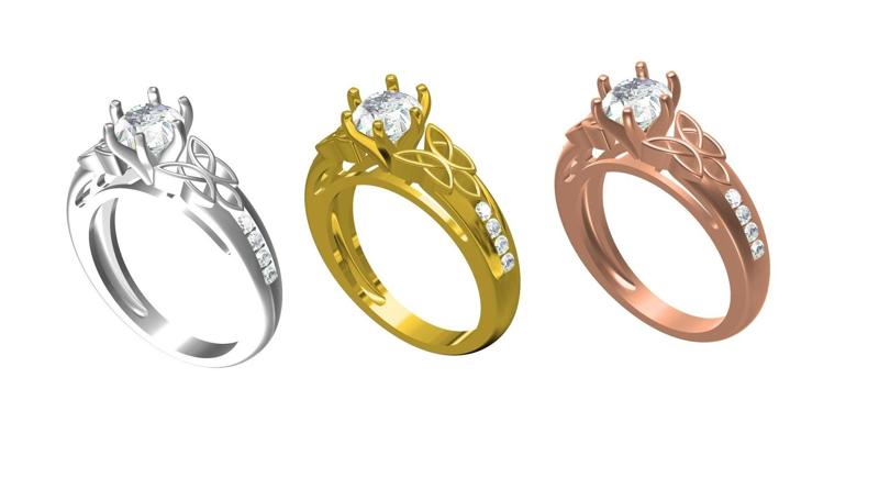 Round Diamond Celtic Knot Engagement Ring