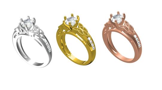 Round Diamond Celtic Knot Engagement Ring