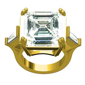 Octagon Stone Solitaire Engagement Ring