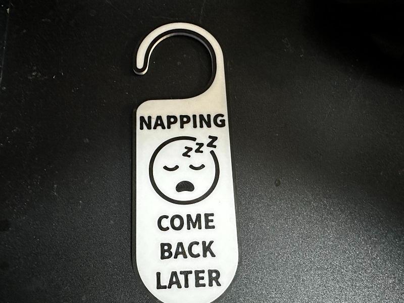 Napping Door Sign