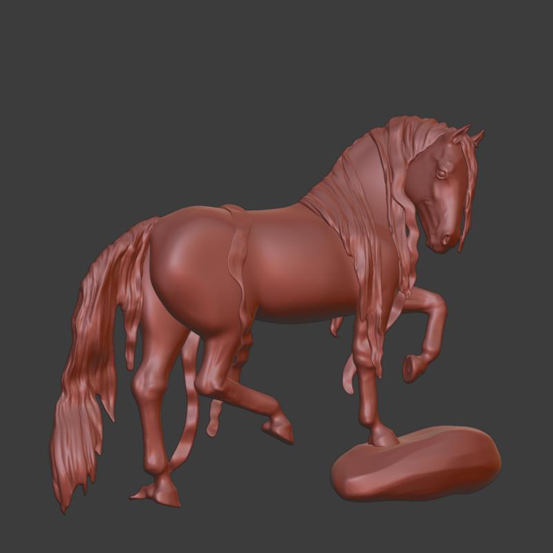 Kelpie, emerging from a river