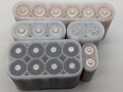 Customizable case for AA, AAA, cylindrical batteries