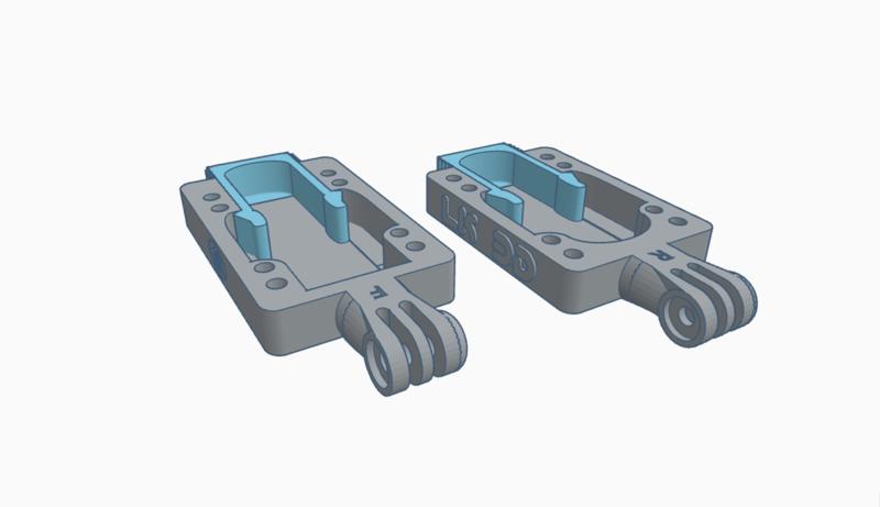 SurfSkate gopro and actioncameras riser spacer with acessories tools pocket