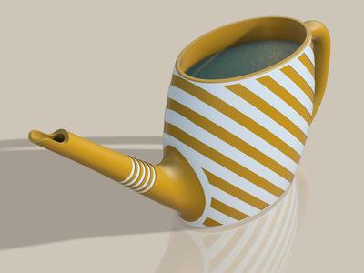 Watering can with stripes