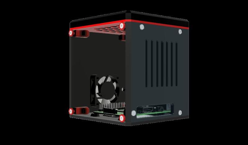 raspberry pi pc case with accent colours.