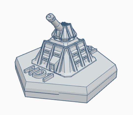 Long Tom Artillery Emplacement Hex Map Scale HMSMil037