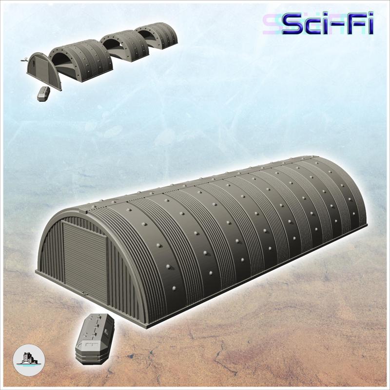 Long corrugated iron shed with accessory (22) - Future Sci-Fi SF Post apocalyptic Tabletop Scifi