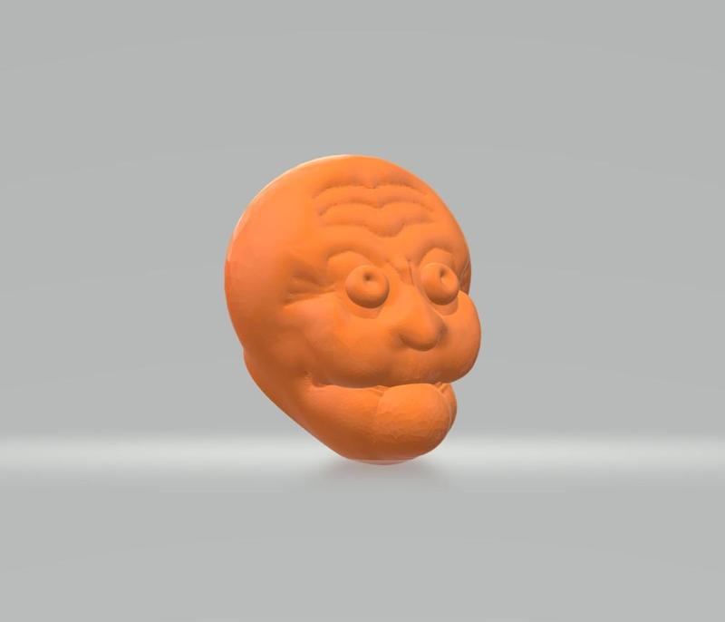 Creepy old man head