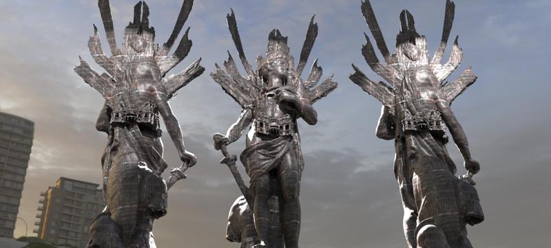 Roman God Mars abstract Wings Dark