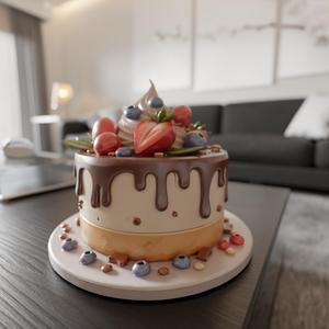 cake with chocolate icing