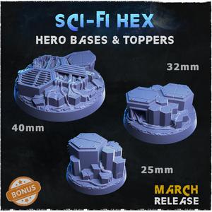 Sci-fi Hex - Hero Bases & Toppers