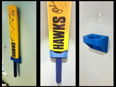 Cricket bat wall hanger holder bracket