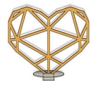 Geometric Heart Cake Topper