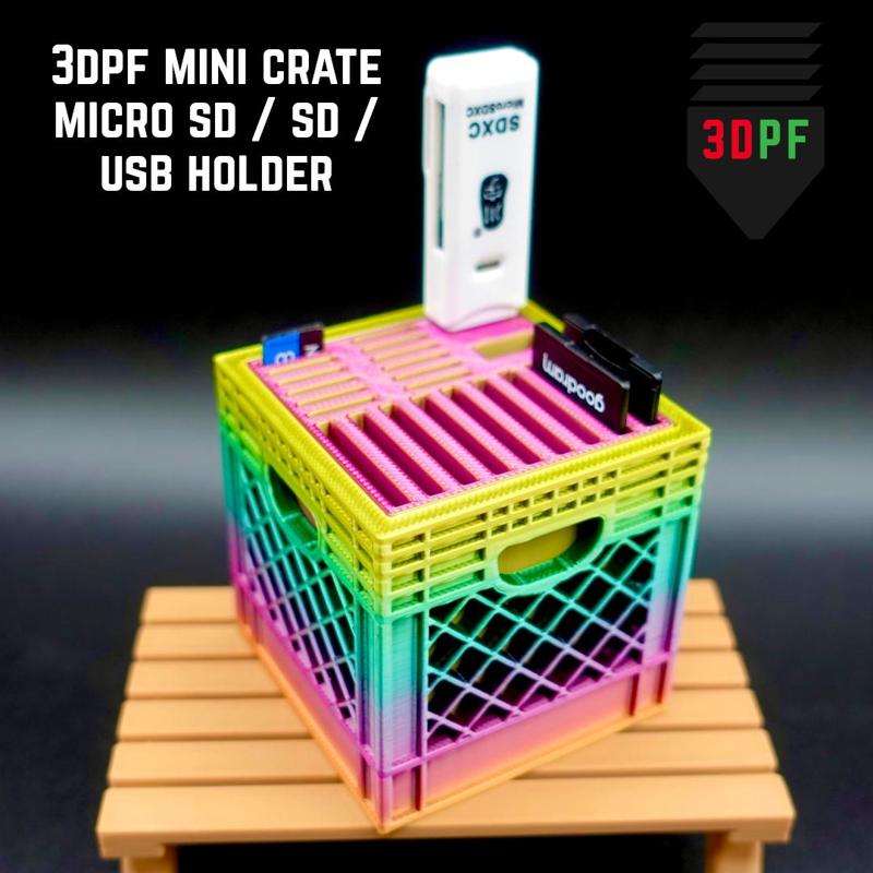 Micro SD / SD / USB Holder (75% Scale Mini Crate)