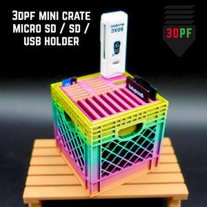 Micro SD / SD / USB Holder (75% Scale Mini Crate)