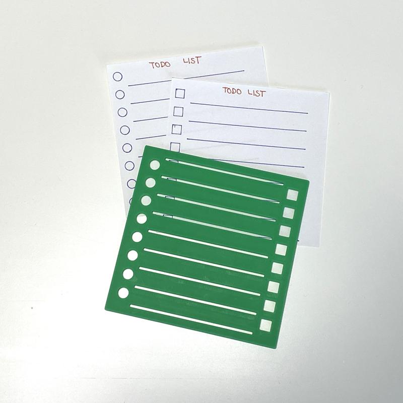 ToDo List (Checklist) Stencil for 9x9cm notes