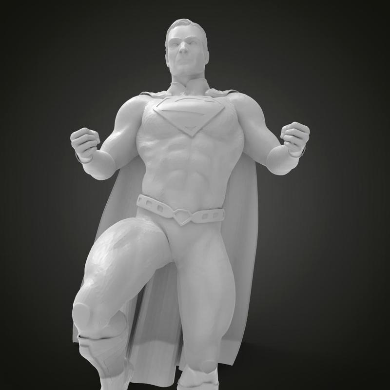 SuperMan on pose stand