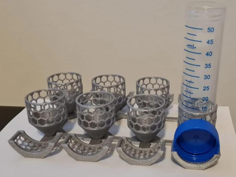 50mL tube 2x4 rack with cap holders