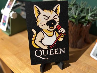 Cat Freddy Mercury Queen - HueForge