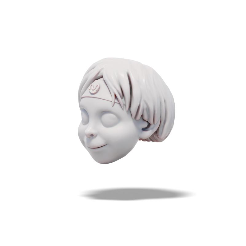 Moody, 3D model of head (for doll, marionette, puppet)