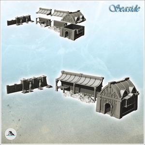 Medieval forge set with ovens, ore shed and building (21) - Pirate Jungle Island Beach Piracy Caribbean Medieval Skull Renaissance