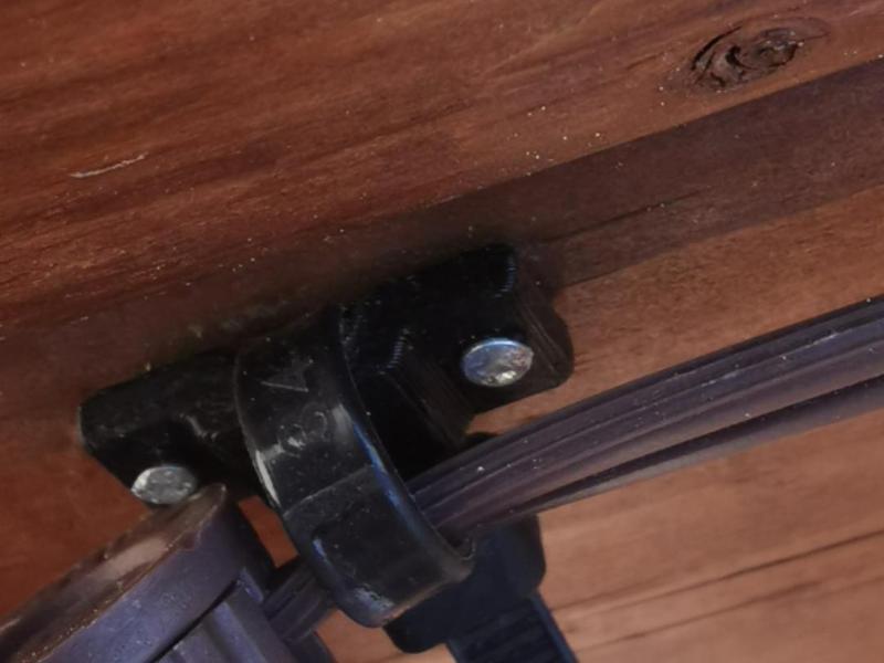 string light mount bracket with ziptie