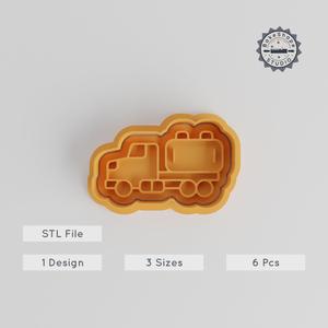 Gas Tanker Shape Cutter & Stamp Set, 6 Piece Bundle, S/M/L, Perfect for Cookies & Fondant, Transportation Design PRODUCT_3226