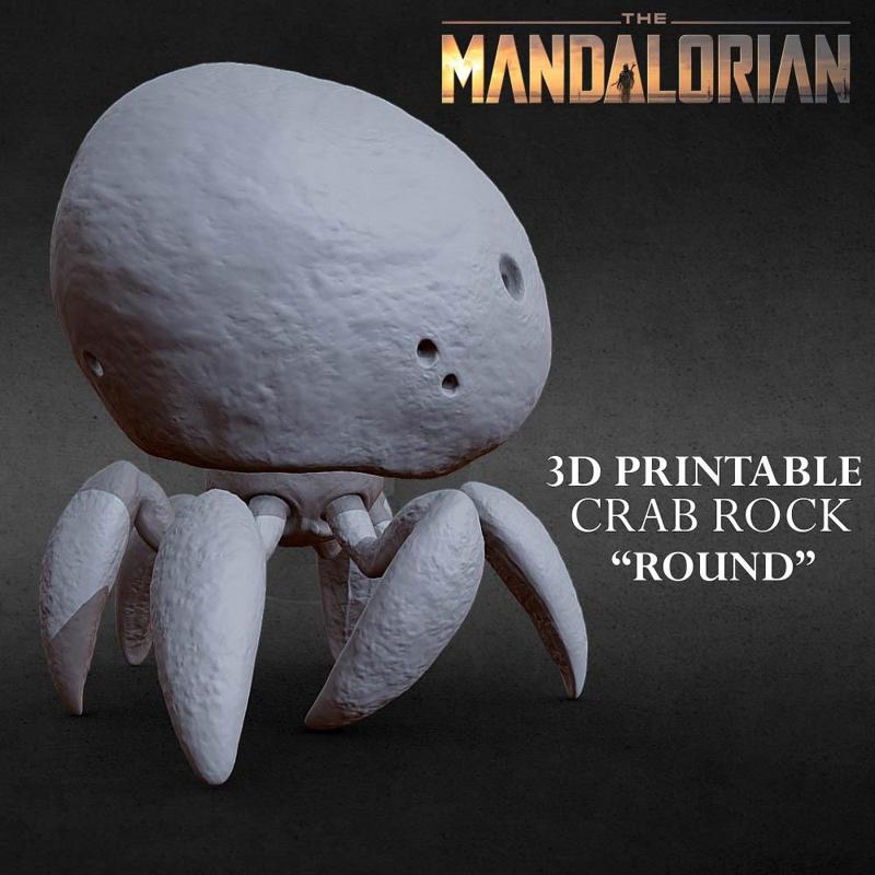 3D PRINTABLE CRAB ROCK ROUND FROM THE MANDALORIAN